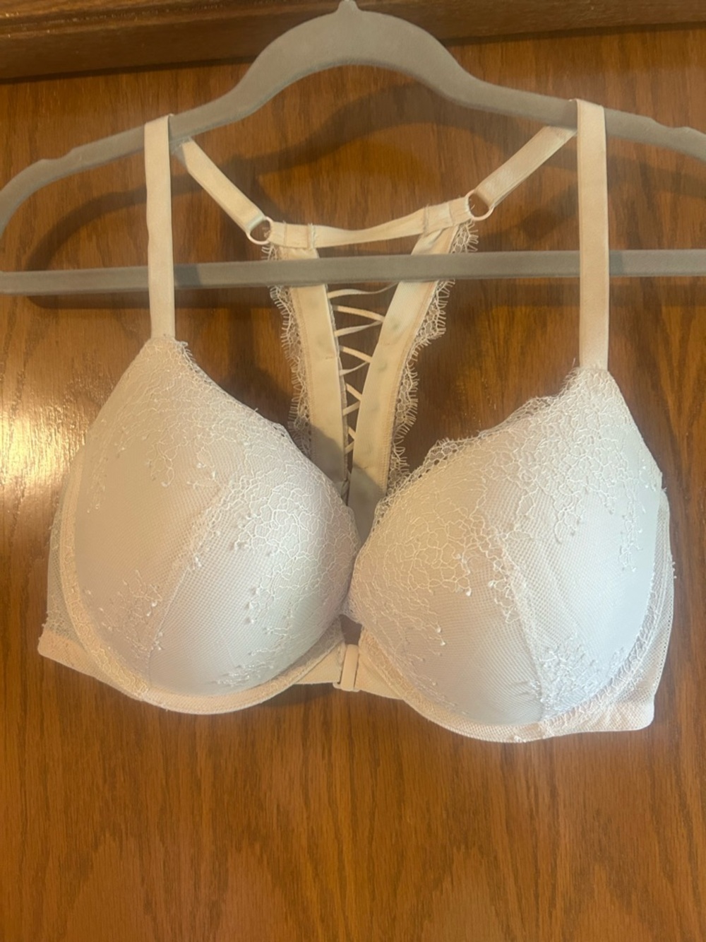 Lace-Trim Padded Bralette in Light Pink